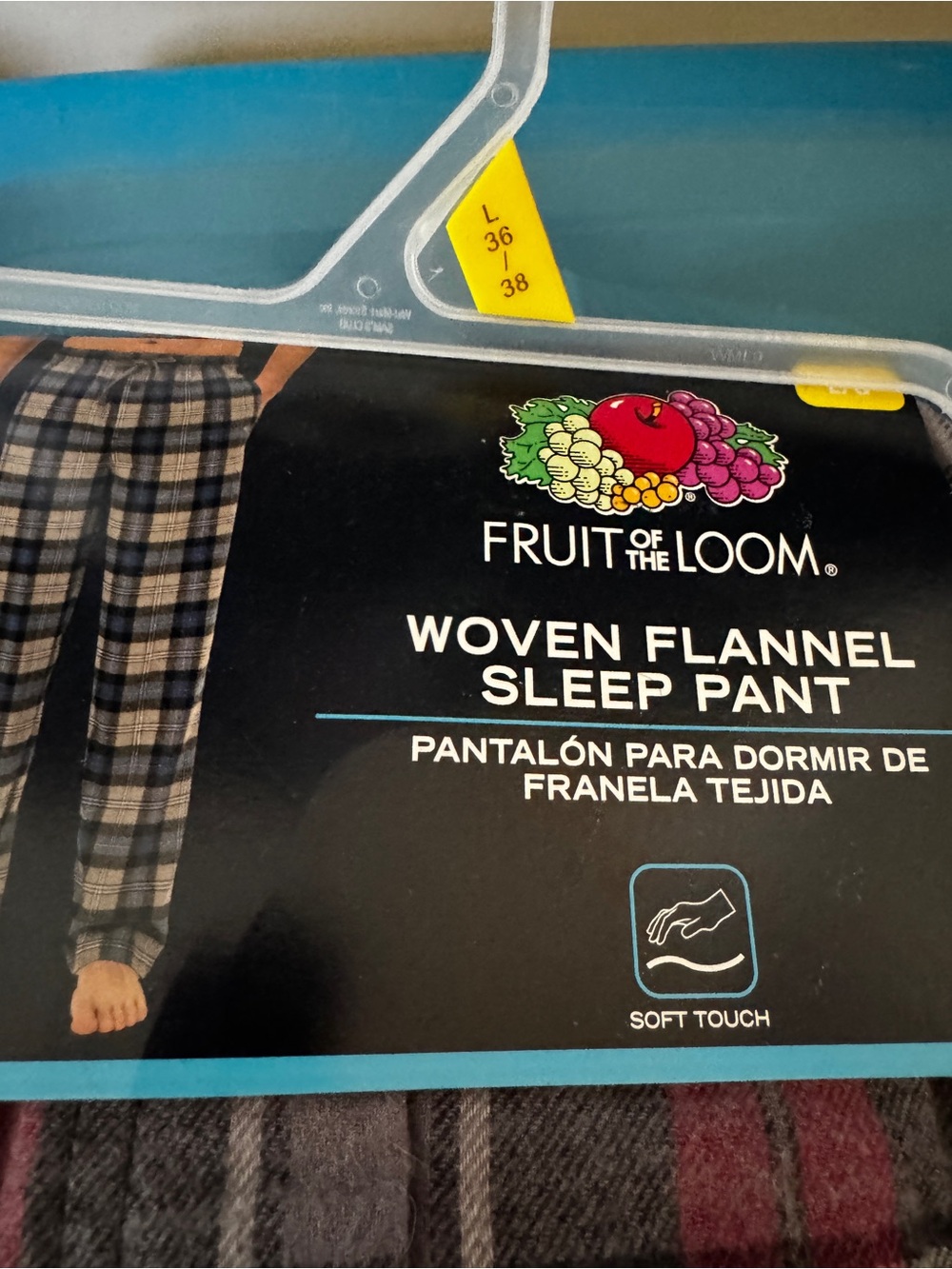 Fruit of the Loom Men’s Plaid Flannel Sleep Pants - Picture 2 of 3